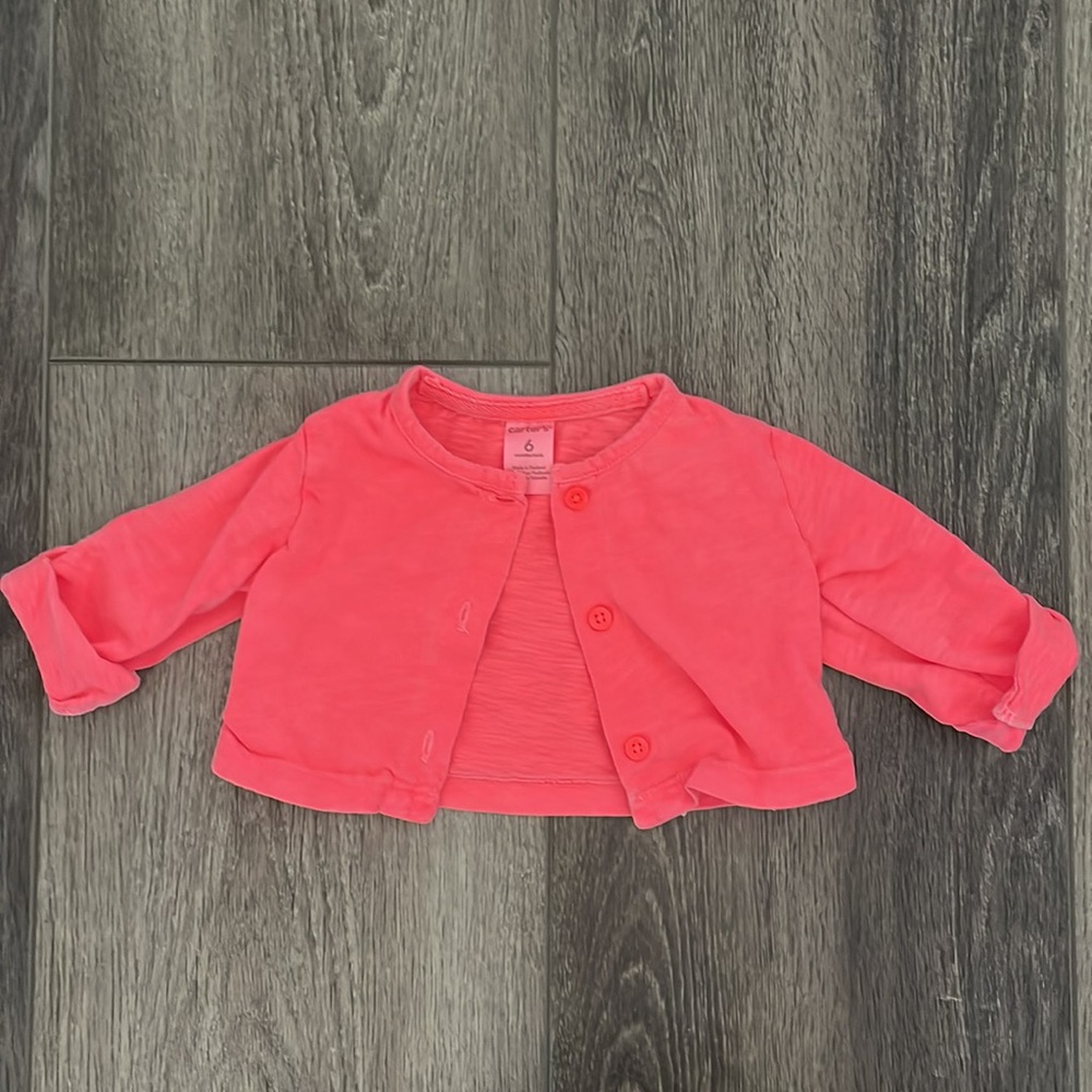 Lot of Carter’s Baby Girl Outfits + 2 Cardigans Sz 6M - Picture 8 of 9